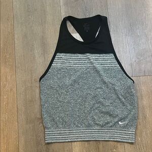 Nike Black and Gray Striped Tank Top